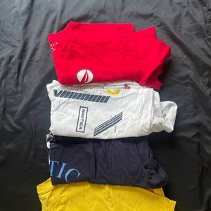 4 Nautica Men's Crewneck Graphic T-Shirt Size 2x Red/ Yellow/ Blue/ White